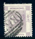 Hongkong 4 Gestempelt 18 C. viol., sauber gest. Kab-st