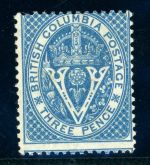 Brit.-Columbia Und Vancouver Ungebraucht mit Falz 2 P. blau
