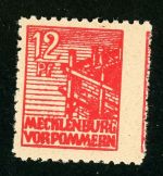 Sbz - Mecklenburg-Vorpommern 36zf Postfrisch 12 Pfg. dunkelrosa