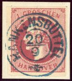 Hannover 14a Briefstück 1 Gr. auf Luxusbfst. mit idealem blauen K2 HANKENSB