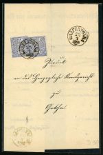 Ndp 5 (2) Brief 2mal 2 Gr. blau auf Insinuationsdokument mit Th.&T.-K1 GR