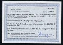 Deutsches Reich 14III Brief 1/2 Gr. orange kl. Schild mit selt. Plf. "Strich ...