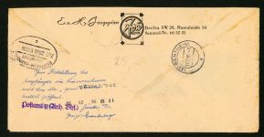 Berlin 51 (2) 30 Pfg. im waager. Paar a. Fensterumschlag mit 25 Pfg. AFS als ...