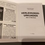 Bichlmaier / Hartung  Verleihungs- Urkunden  des 3. Reiches  Urkunden gebraucht