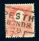 13II Gestempelt PESTH/ABENDS, seltener Rahmenst. a. 5 Kr.