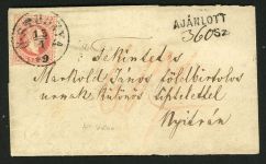 37 Brief OSTUBNYA 13/1 69, K1 a. R-Brief mit L1 AJANLOTT und hs. Nr.