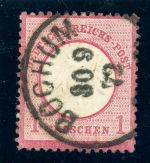 Deutsches Reich 19 Gestempelt 1 Gr. karmin mit seltener Pr