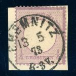 Deutsches Reich 16 Briefstück 1/4 Gr. violett auf Kab-Bfst. mit zentr. K1 CH...