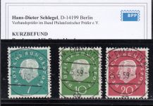 Bund 1959, Mich.-Nr.: 302-304 R   Rollenmarke ! LUXUS gest.+gummi   Berlin Charlottenburg