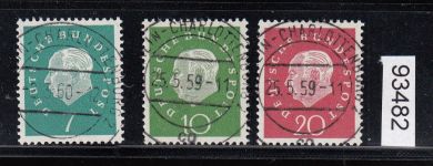 Bund 1959, Mich.-Nr.: 302-304 R   Rollenmarke ! LUXUS gest.+gummi   Berlin Charlottenburg