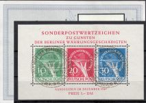 Berlin 1949, Mich.-Nr.:Block 1 Luxus gestempelt geprüft  Attest  ERSTTAG