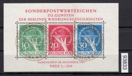 Berlin 1949, Mich.-Nr.:Block 1 Luxus gestempelt geprüft  Attest  ERSTTAG
