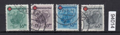 Alliierte Franz. Zone Rheinland Pfalz Mi. Nr. 42-45 A gestempelt  geprüft