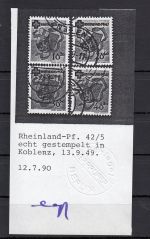 Alliierte Franz. Zone Rheinland Pfalz Mi. Nr. 42-45 A gestempelt  geprüft