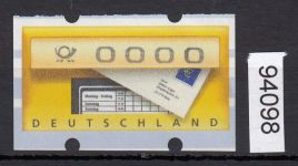 Bund 2002, Mich.-Nr.: ATM 5 **  Werteindruck 0000  und Zählnummer  2000