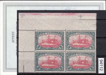 Kolonien Dt. Südwestafrika 1906, Mich.-Nr.: 32 B **  Eckrand  4er-Block geprüft Attest