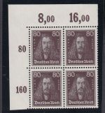 DR 1926, Mich.-Nr.: 385-397 ** Eckrand 4er.-Block  LUXUS geprüft Attest