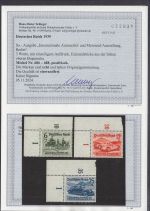 DR 1939, Mich.-Nr.: 686-688 ** Eckrand  4er.-Blockgeprüft  Befund