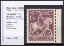 DR 1945, Mich.-Nr.: 907 VI ** geprüft  Befund  Plattenfehler   80,00