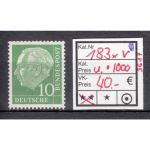 Bund 1954, Mich.-Nr.:R 183 xv ** geriffelter Gummi 1000 u 4-stellig