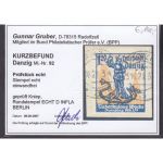 Danzig 1921 Mi.Nr. 92 gestempelt geprüft  Befund