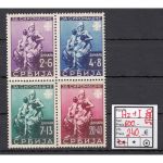 Serbien 1942, Mi.-Nr. 82-85  Hz 1 I Klb. ** mit Stecherzeichen (Feld 11)