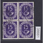 Bund 1951, Mich.-Nr.:  129 gestempelt 4er.-Block