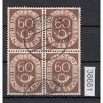 Bund 1951, Mich.-Nr.:  135 gestempelt 4er.-Block