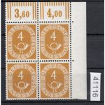 Bund 1951, Mich.-Nr.: 124 ** Eckrand  4er.