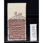 SBZ  1945 Mi.-Nr.:  72  Oberrand gestempelt  geprüft