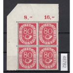 Bund 1951, Mich.-Nr.: 137 ** Eckrand 4er  geprüft Attest "echt und einwandfrei "