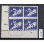 DDR 1950, Mich.-Nr.: 246 ** DZ 4er-Block   Eckrand  Druckerzeichen  lesen
