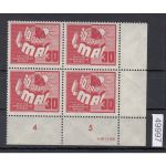DDR 1950, Mich.-Nr.: 250 ** DV   Eckrand 4er.-Block    Druckvermerk  lesen