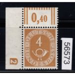 Bund 1951, Mich.-Nr.: 124 ** DZ 2 Eckrand