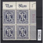 Bizone 1945  Mi. Nr. 34 A r4 **  Eckrand rote 4 stell. Bogennr gepr. Attest