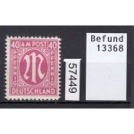Bizone 1945  Mi. Nr. 30 d B ** geprüft  Befund   lesen