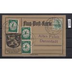 DR 1912, Mich.-Nr.: III Flugpost 3 mal auf Karte