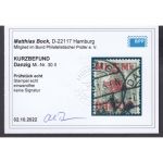 Danzig 1920 Mi. Nr. 30 II gestempelt geprüft  Befund