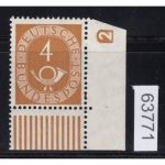 Bund 1951, Mich.-Nr.: 124 ** DZ 2 Eckrand mangel  lesen