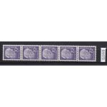 Bund 1957, Mich.-Nr.:R 263 xw ** 5er-str. glatter Gummi 1000 er ungrade Nr.