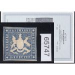 AD Württemberg 1859, Mich.-Nr.: 15 * geprüft  Attest   Michel 4000,00