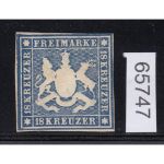 AD Württemberg 1859, Mich.-Nr.: 15 * geprüft  Attest   Michel 4000,00