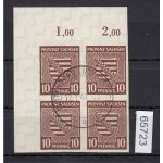 SBZ  1945 Mi.-Nr.:  72  Eckrand  4er.-Block  gestempelt +gummi  LUXUS geprüft