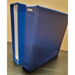 Lindner Ringbinder+Kasette (3 Ringe)+ 60 Folien 1 mal gebraucht Leer blau