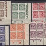DR 1923, Mich.-Nr.: 338-43 **   Eckrand 4er-Block
