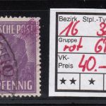 Bezirk 16 nr. 032 Ershausen 6 Pf gest. roter Aufdruck