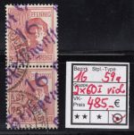 Bezirk 16 nr. 059 Heiligenstadt  60 I Pf (helle 60er) gest. senkr.-paar