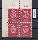Bund 1950, Mich.-Nr.: 122 ** Eckrand 4er   lesen