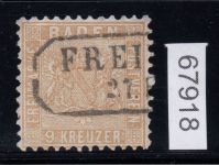 AD Baden 1862, Mich.-Nr.: 15 ba gestempelt geprüft