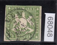 AD Württemberg 1857, Mich.-Nr.: 8 b  gestempelt  geprüft